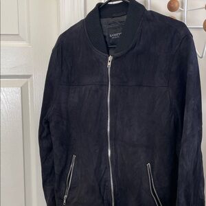 Barney's New York - Goat Leather Suede  Zip Up Jacket - Black - L